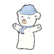 cartooon cute polar bear in hat and scarf N3