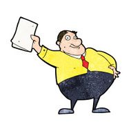 cartoon boss waving papers N9