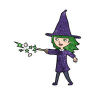 cartoon witch girl casting spell N19