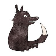 cartoon wolf sitting N5