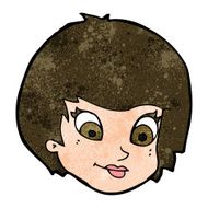 cartoon female face N128