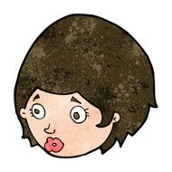 Cartoon Girl With Concerned Expression N9