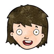 cartoon happy female face N160