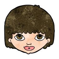 cartoon female face N129