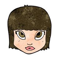 cartoon female face N130