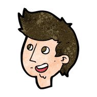 cartoon happy boy face N40