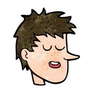 cartoon happy boy face N41