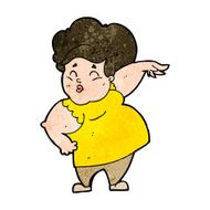 cartoon happy overweight lady N7