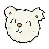 cartoon happy polar bear face N3