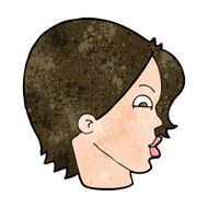 cartoon female face N131