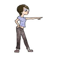 cartoon hip woman pointing N9