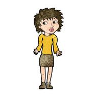 cartoon woman shrugging shoulders N419