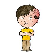 cartoon boy with growth on head N33