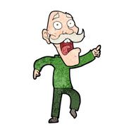 cartoon frightened old man N34