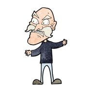 cartoon angry old man N134