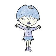 cartoon waving vampire girl N17
