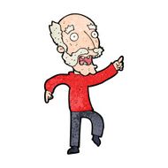 cartoon frightened old man N35