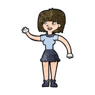 Cartoon Girl Waving N28