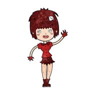 cartoon waving vampire girl N18