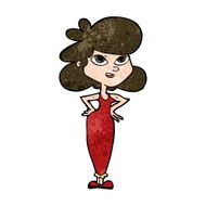 Cartoon Girl With Hands On Hips N19