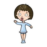cartoon waving woman N117