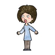 cartoon surprised woman N211