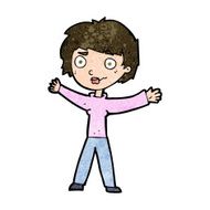 cartoon woman waving arms N18
