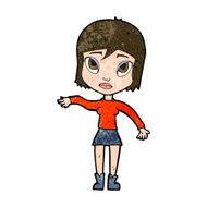 cartoon woman waving hand N9