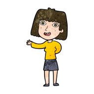 cartoon friendly woman waving N45