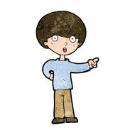 cartoon pointing boy N26