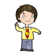 cartoon school boy answering question N43