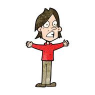 cartoon frightened man N93