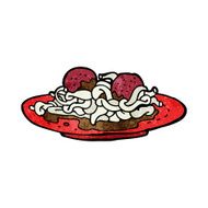 cartoon spaghetti and meatballs N8