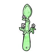 cartoon organic food symbol spoon N5