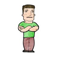 cartoon tough guy with folded arms N9