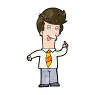 cartoon office man with crazy idea N10