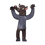 cartoon happy werewolf man N5