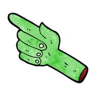 cartoon pointing zombie hand N16
