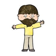 cartoon happy man with beard N40