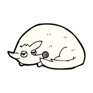 cartoon curled up dog N9