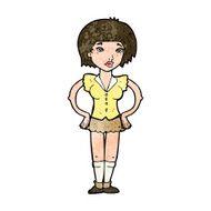 cartoon woman with hands on hips N190