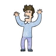 cartoon terrified man N223