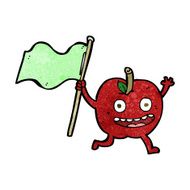 cartoon apple with flag N9