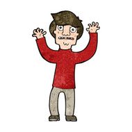 cartoon terrified man N224