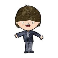 cartoon happy boy with open arms N17