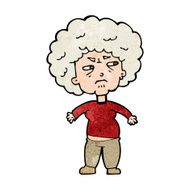 cartoon annoyed old woman N17