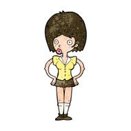 cartoon woman with hands on hips N191