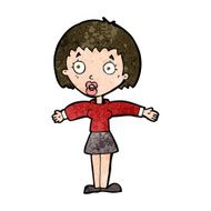 cartoon shocked woman N89