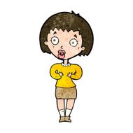 cartoon woman making Who Me? gesture N41