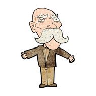 cartoon angry old man N135